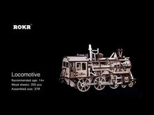 Laden und Abspielen von Videos im Galerie-Viewer, ROKR 3D-Holz-Puzzle Locomotive Modellbausatz